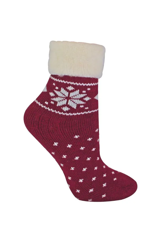 1 Pack Soft Warm Wool Bed Socks with Fairisle Design - Sock Snob