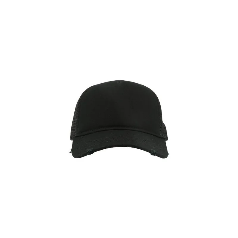 Rapper Destroyed 5 Panel Weathered Trucker Cap - Atlantis