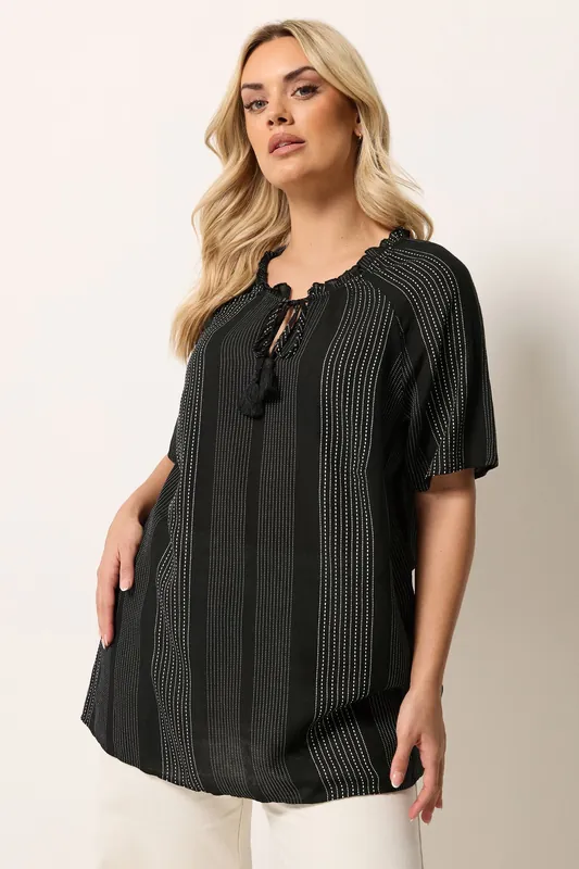 Embroidered Notch Neck Blouse - Yours