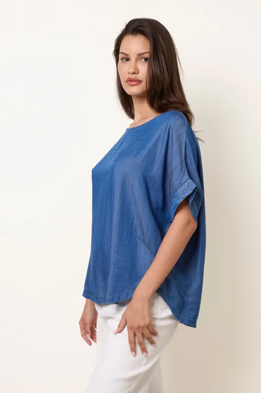 Blue Mid Denim Wash Top - Blue Vanilla