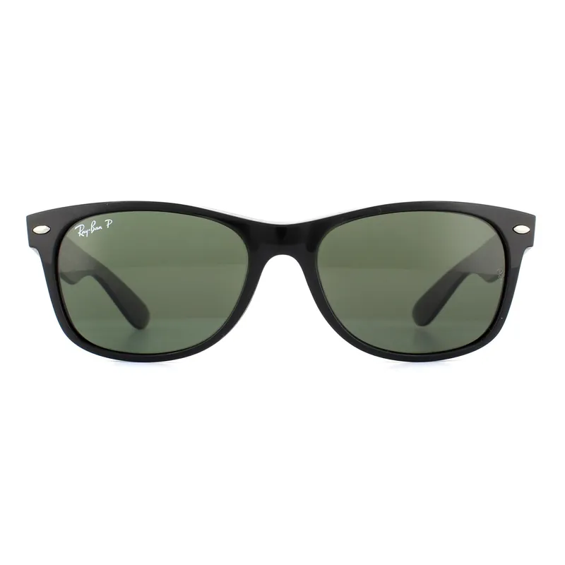 Rectangle Black Green Polarized New Wayfarer 2132 Sunglasses - Ray-Ban