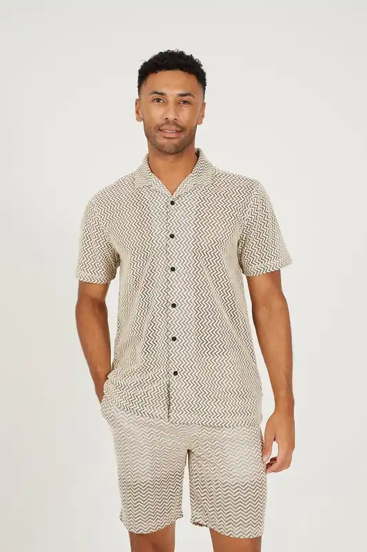 Revere Collar Short Sleeve Shirt - Brave Soul