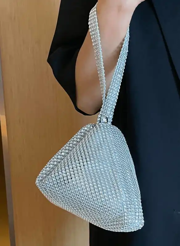 Shoulder Handheld Clutch Diamante Prom Party Bag - AJVANI