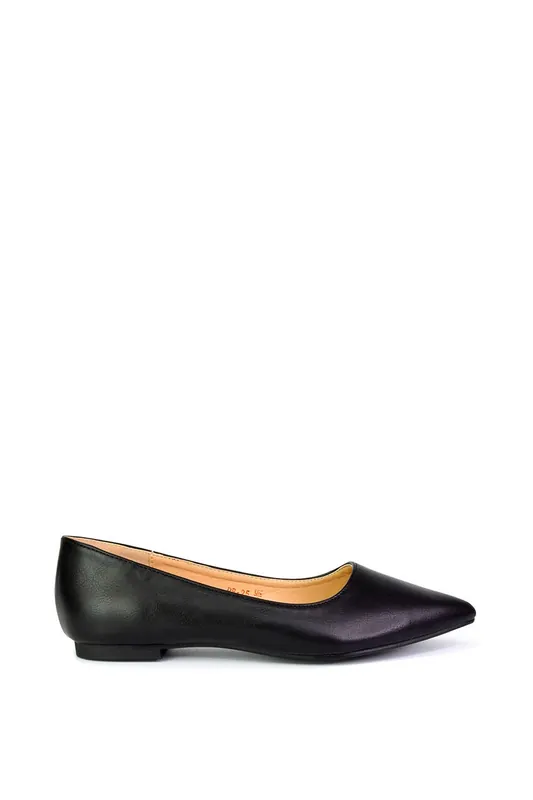 Bubbles' Pointed Toe Slip on Flat Ballerina Pump Shoes - XY London