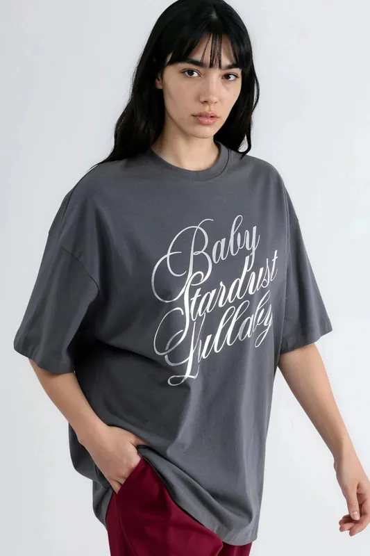Oversized Text Printed T-Shirt