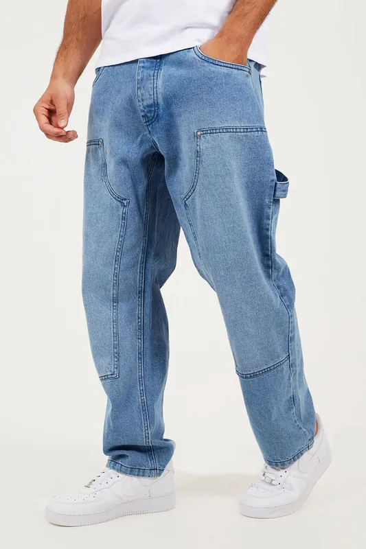 Loose Fit Carpenter Style Denim Jeans - Brave Soul