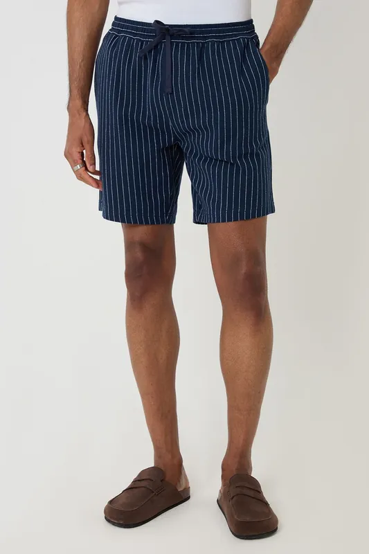 Shorter Length Stripe Cotton Shorts - Threadbare