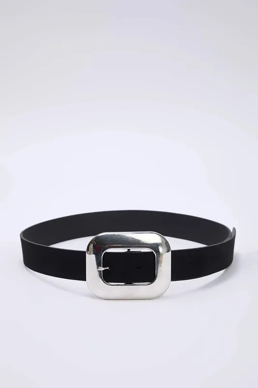 Square Buckle Detail Women’s Belt - WOVCOR