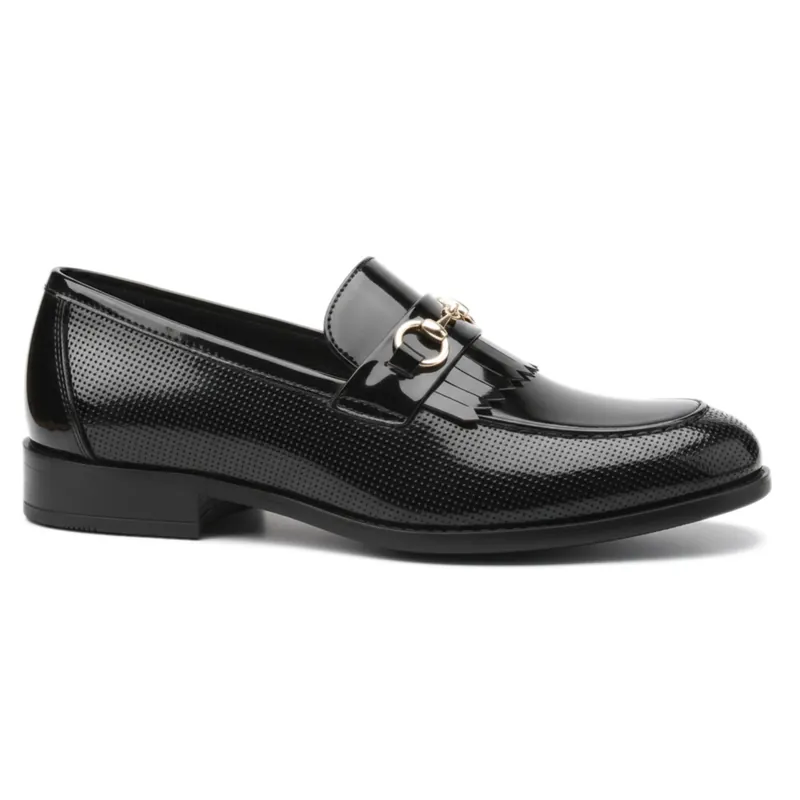 Patent Faux Leather Formal Loafers Shoes - N1035