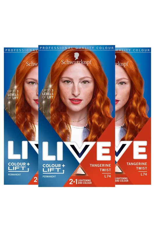 Live Color + Lift 'Hair Dye' L74 Tangerine Twist 3x - Schwarzkopf