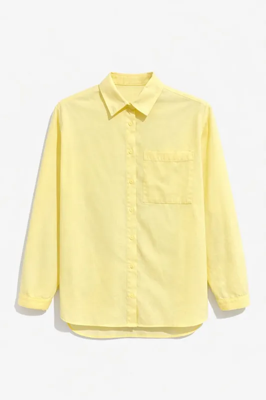 Long Sleeve Button-Up Shirt with Pocket
