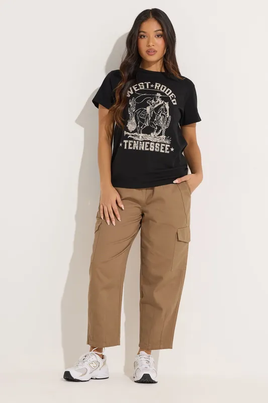 Petite Cargo Barrel Trousers - PixieGirl