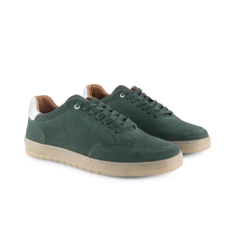 Lucano Suede Leather Casual Mens Trainers - Silver Street London