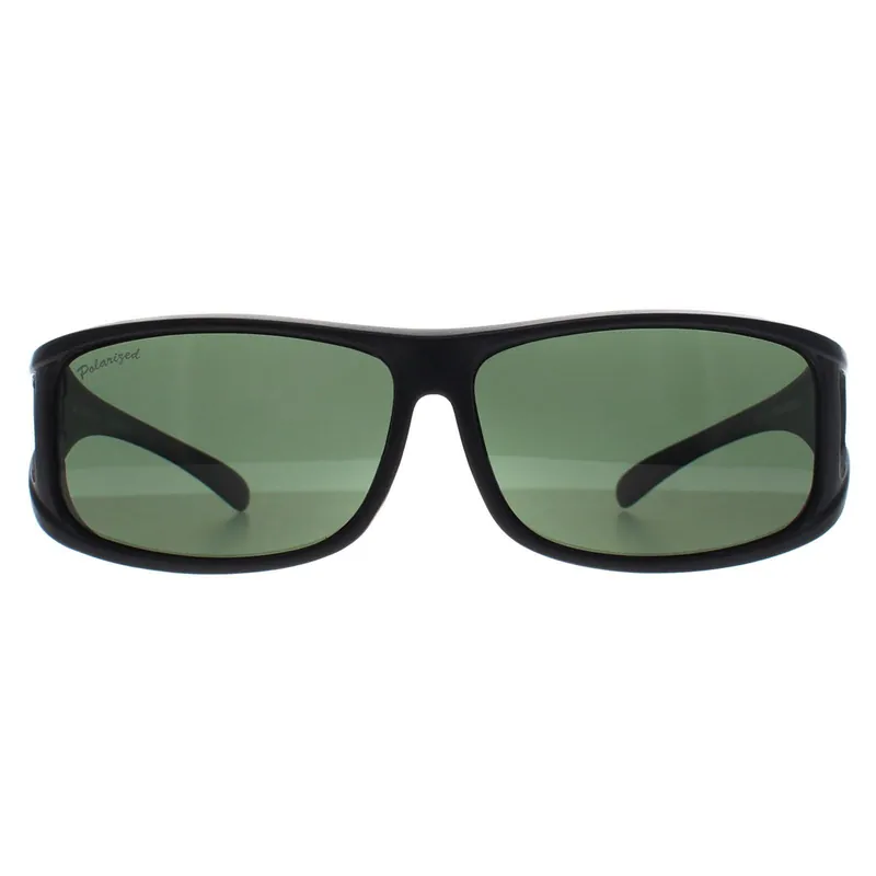 Rectangle Matte Black G15 Polarized FO5 Fit Over Glasses Sunglasses - montana