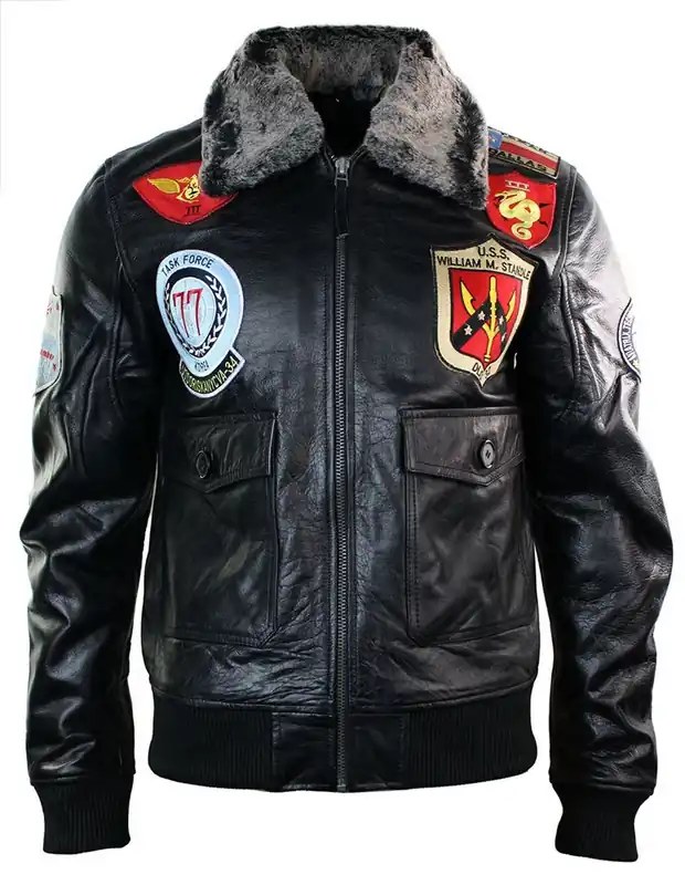 Leather Aviator Pilot Bomber Jacket - TruClothing