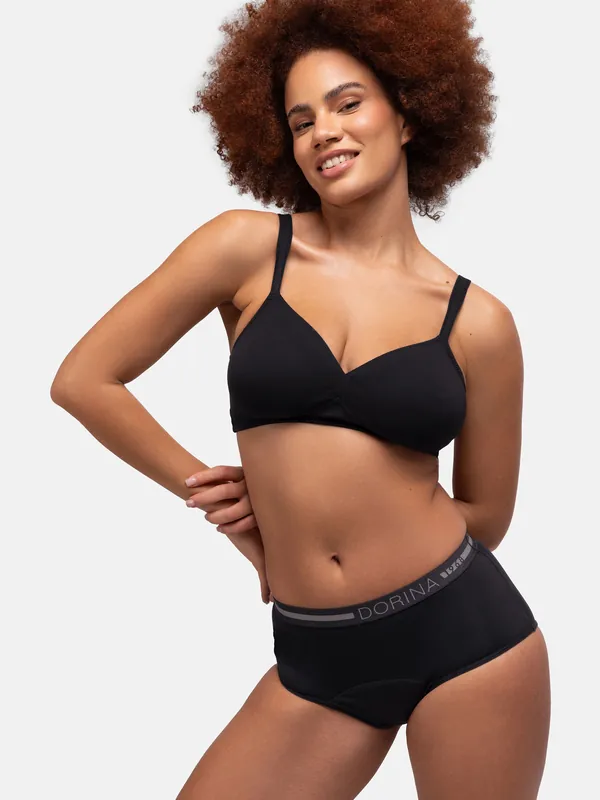 2-Pack Period Pants Midi Brief Black