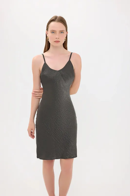 Satin Sleeveless A-Line Mini Dress