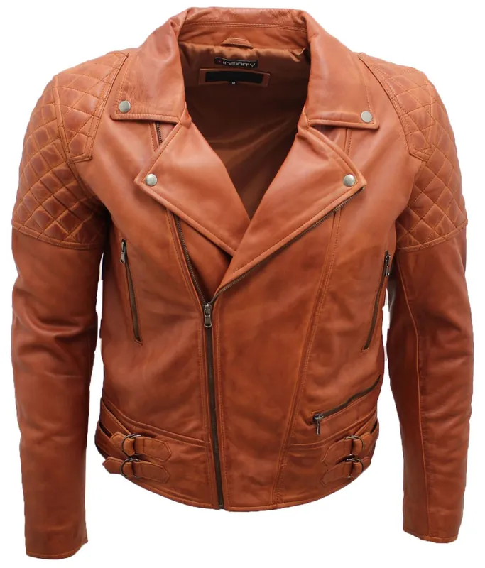 Quilted Leather Biker Jacket-Bordeaux