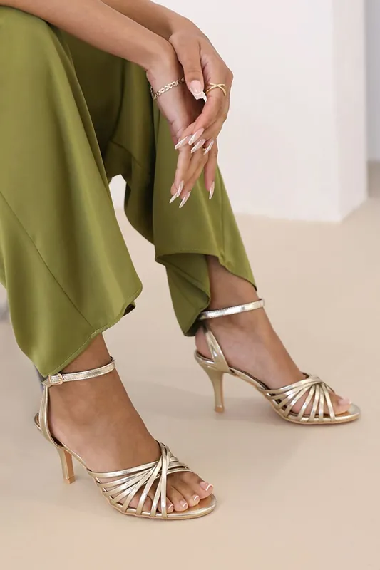 Raelynn' Multi Cross Over Strap Mid Heels - Where's That From