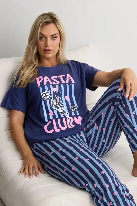 Pasta Club' Wide Leg Pyjama Set - Yours