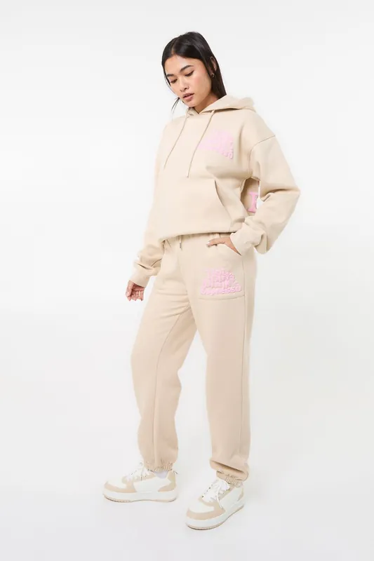Hot Girls Cuffed Joggers - Pink Vanilla