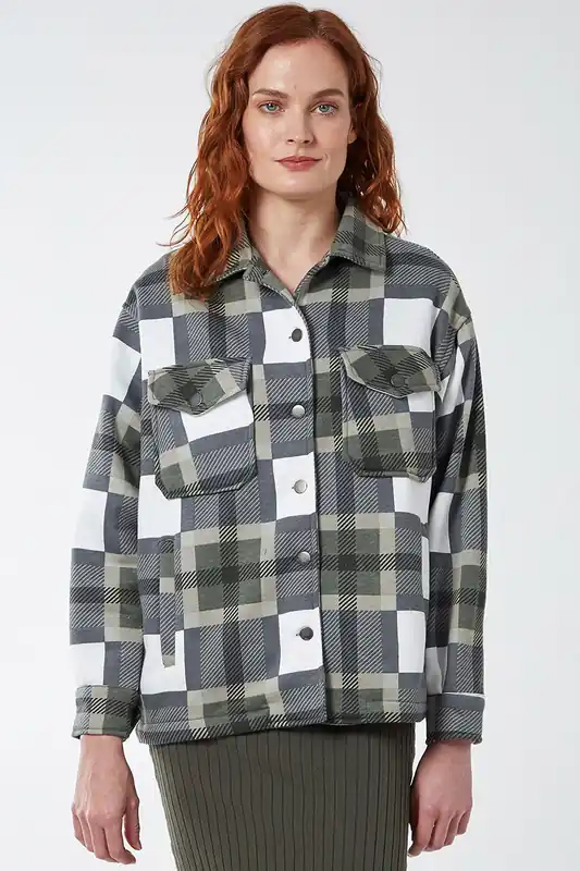 Check Shacket - Blue Vanilla