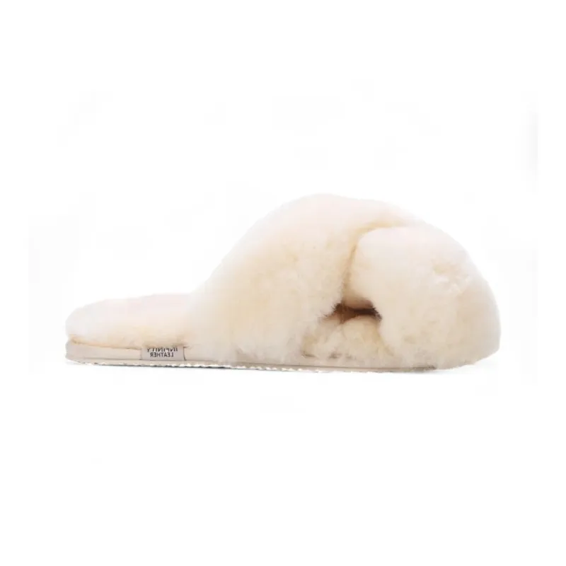 Genuine Sheepskin Crossover Comfort Slippers - TruClothing