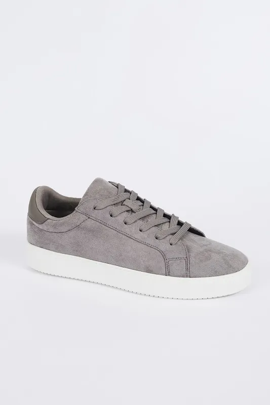 Faux Suede Trainers with Contrast Sole - Brave Soul