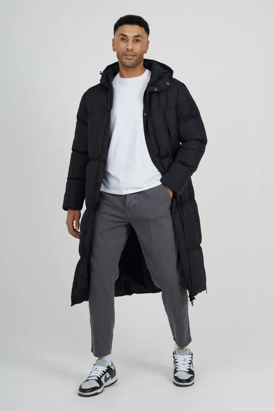 Longline Padded Hooded Jacket - Brave Soul