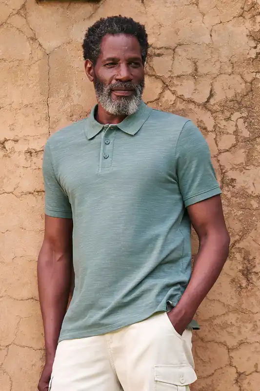 Dawnay Pique Slub Textured Polo Cotton Casual Summer Tee - Mountain Warehouse