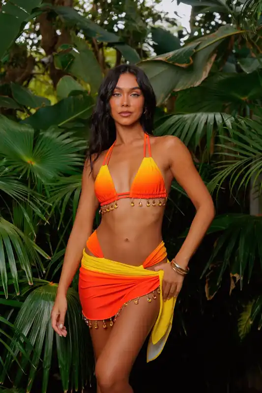 Tequila Sunrise Droplet Short Sarong - Moda Minx