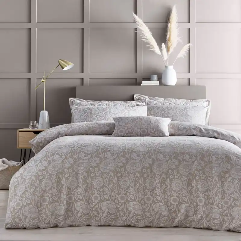 Chatsworth Floral Jacquard Duvet Cover Set With Pillow Case Bedding - Portfolio Home