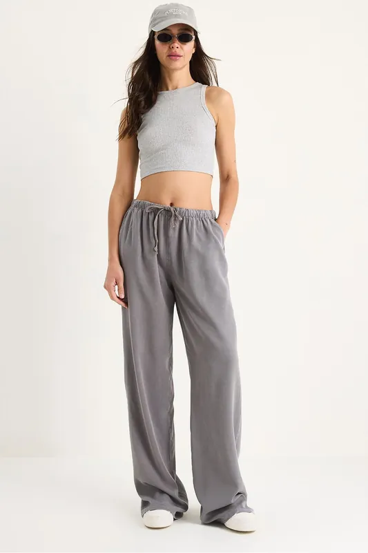 Wide-leg Lyocell Trousers