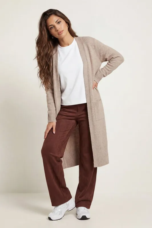 Mink Longline Wool Cardigan - Urban Bliss