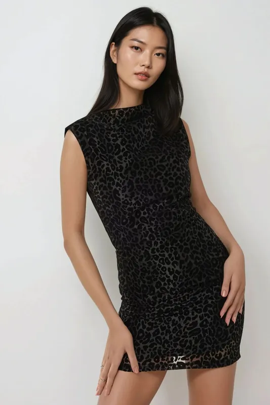 Leopard Print Bodycon Mini Dress - Hiccup