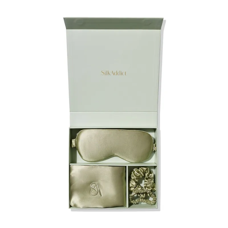 100 % Mulberry Silk Gift Set - Olive Green