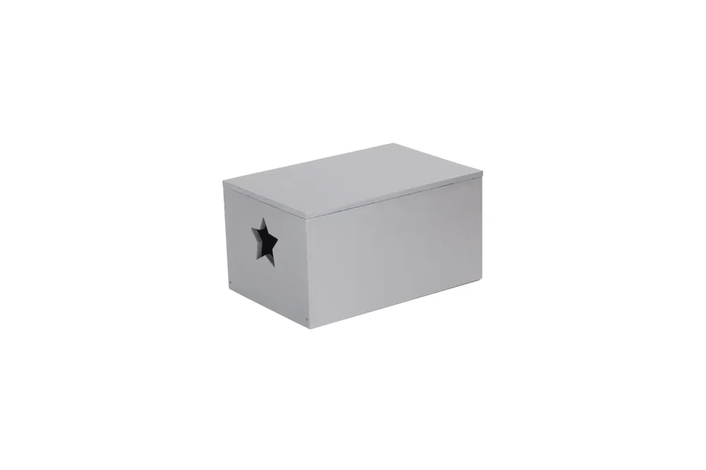 Soft Silver Painted Storage Box with Star Cut Out - Red Hamper