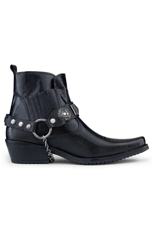 Leather Winklepicker Western Gothic Boots - Infinity Leather
