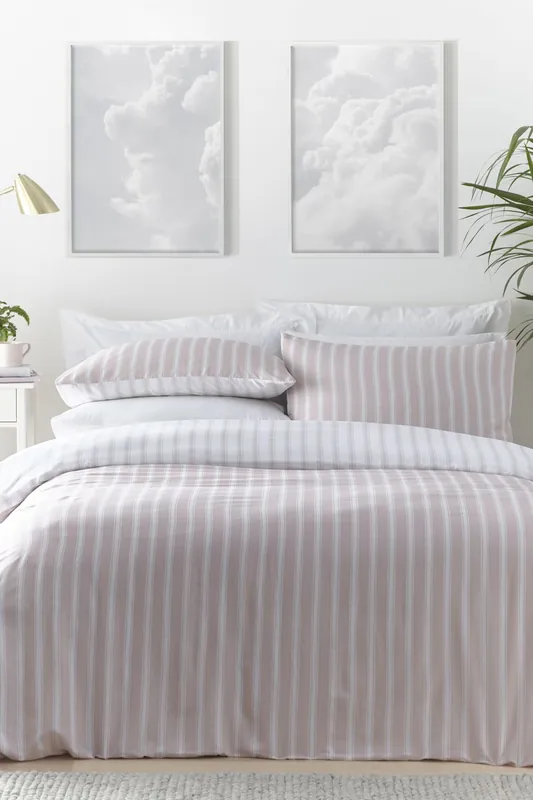 Harvard Stripe Print Duvet Cover Set - Portfolio Home
