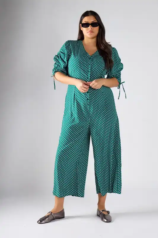V-neck Wide-Leg Jumpsuit