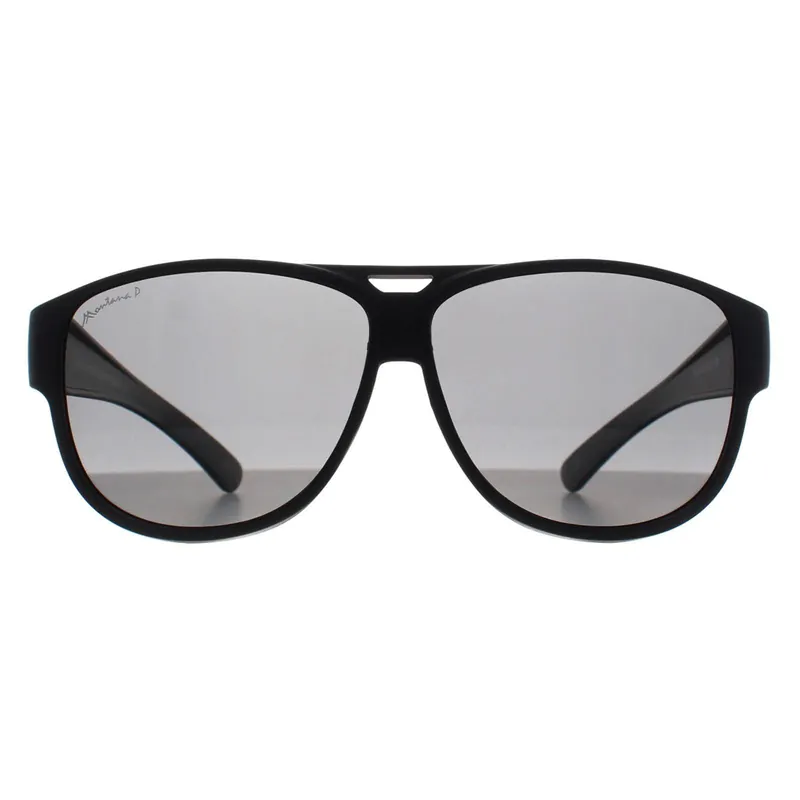 Aviator Matte Black Smoke Polarized FO6 Fit Over Glasses Sunglasses - montana