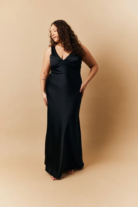 Satin Twist Back Maxi Dress - In The Style
