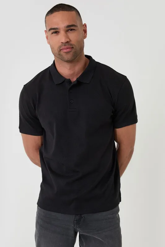 Textured Cotton Polo Shirt - Threadbare