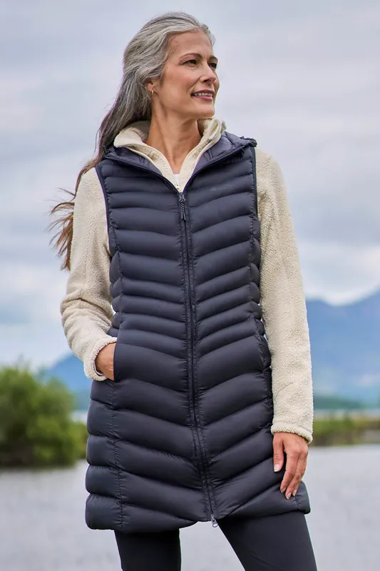 Florence Long Padded Gilet Waterproof Jacket - Mountain Warehouse