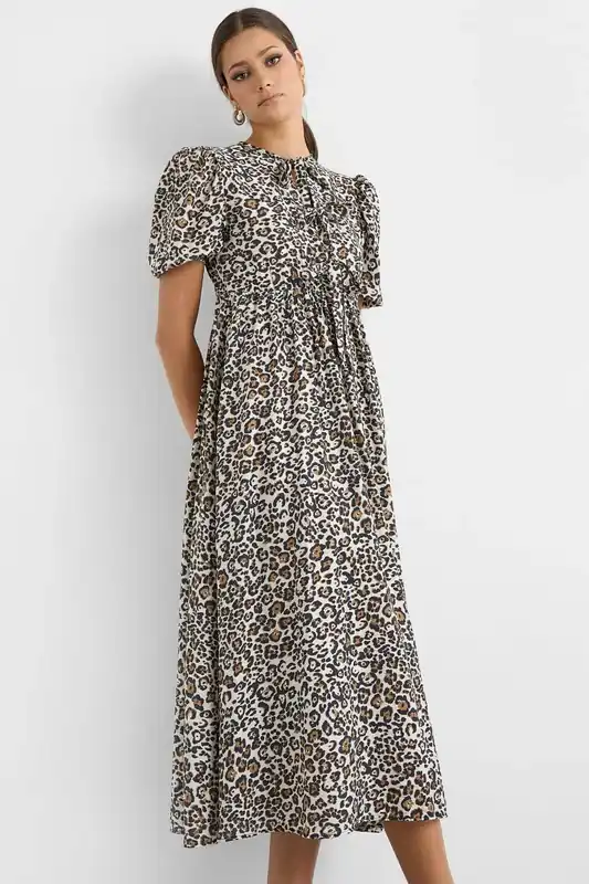 Animal Print Midi Dress - Hiccup
