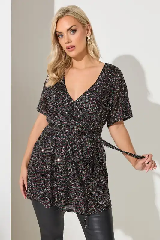 Wrap Sequin Top - Yours