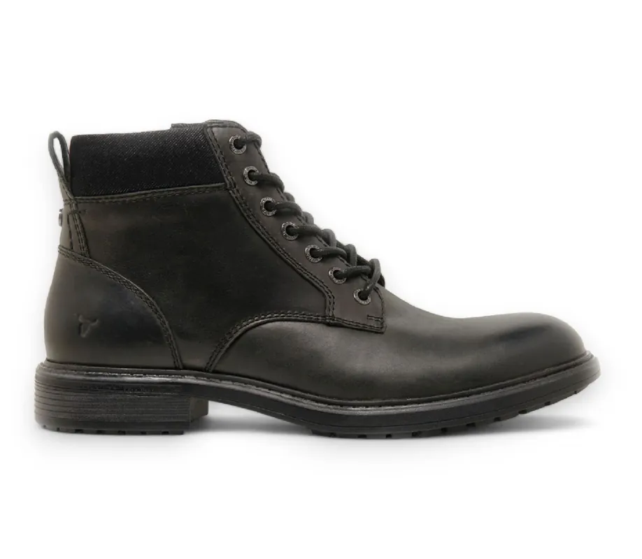 Lace Up Side Zip Leather Chelsea Ankle Boots - TruClothing
