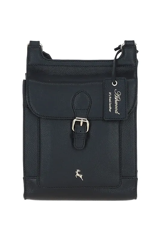 'Eclisse Cuoio' Real Leather Crossbody Bag - Ashwood Leather