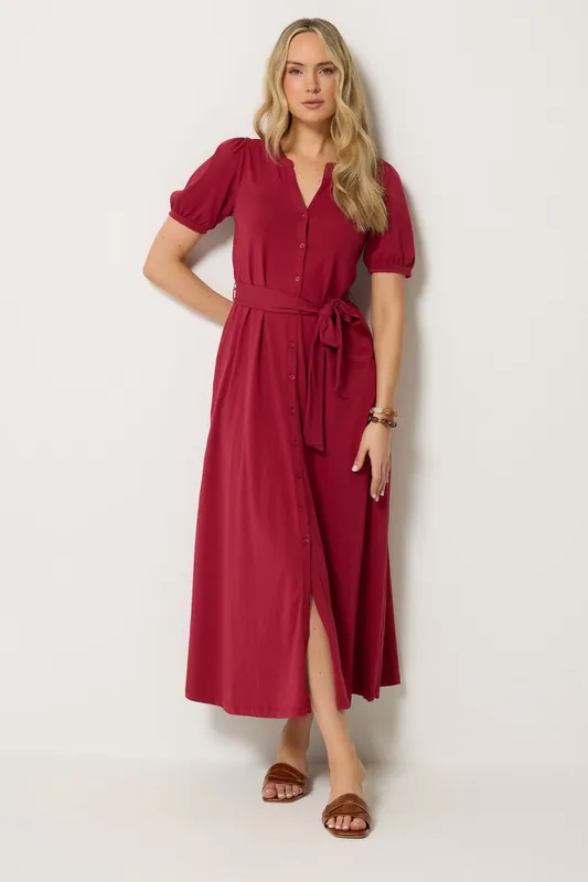 Tall Button Belted Midi Dress - Long Tall Sally