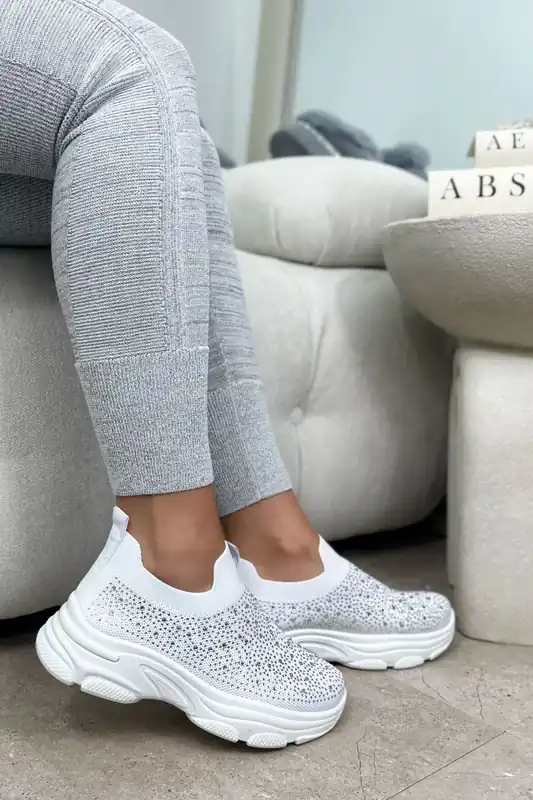 Crystal Ultra Comfort Sporty Sock Stretch Trainers - Love Lemonade